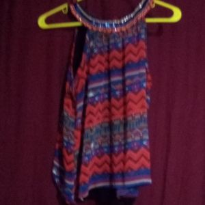 Jeweled neck tank top